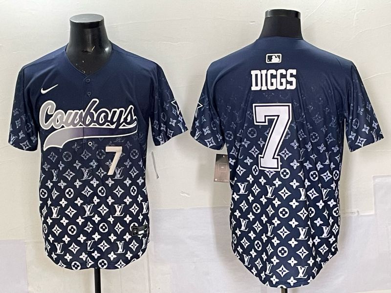 Men 2025 Dallas Cowboys #7 Diggs Drak blue Nike Limited NFL Jersey style 033->dallas cowboys->NFL Jersey